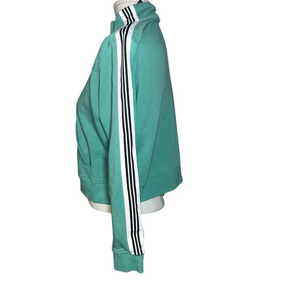 Adidas green 3/4 Zip Pullover cropped Sweatshirt  Women’s size small - Picture 3 of 7